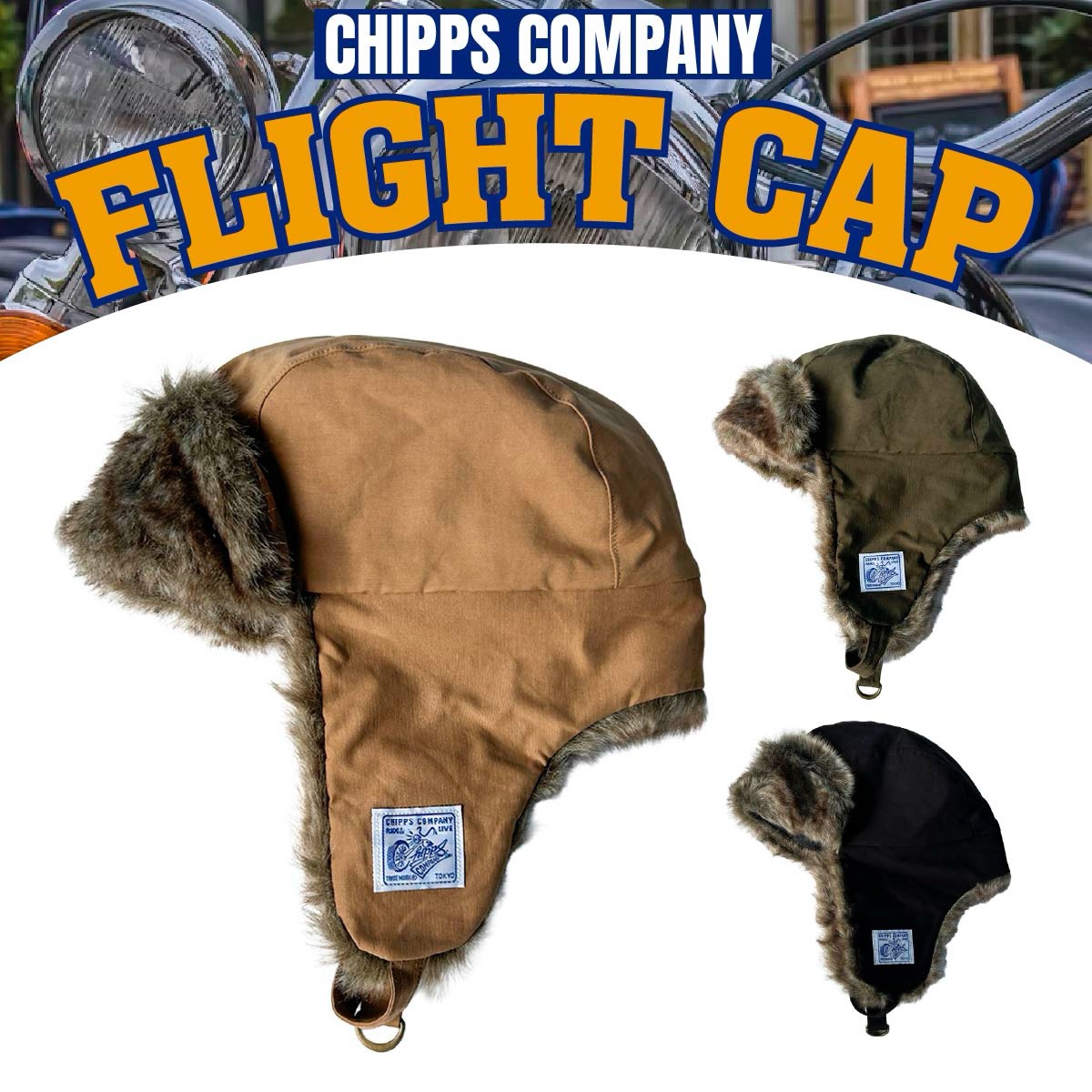 耳まで暖か〜い！】【CHIPPS COMPANY】FLIGHT CAP □チップス